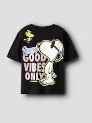 Name It Black Snoopy Boxy Graphic T-Shirt - Image 3 of 4