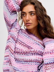 JJXX Purple Crew Neck Space Dye Knit Jumper - Image 3 of 7