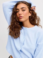 JJXX Blue Baby Crew Neck Knit Cardigan - Image 2 of 7