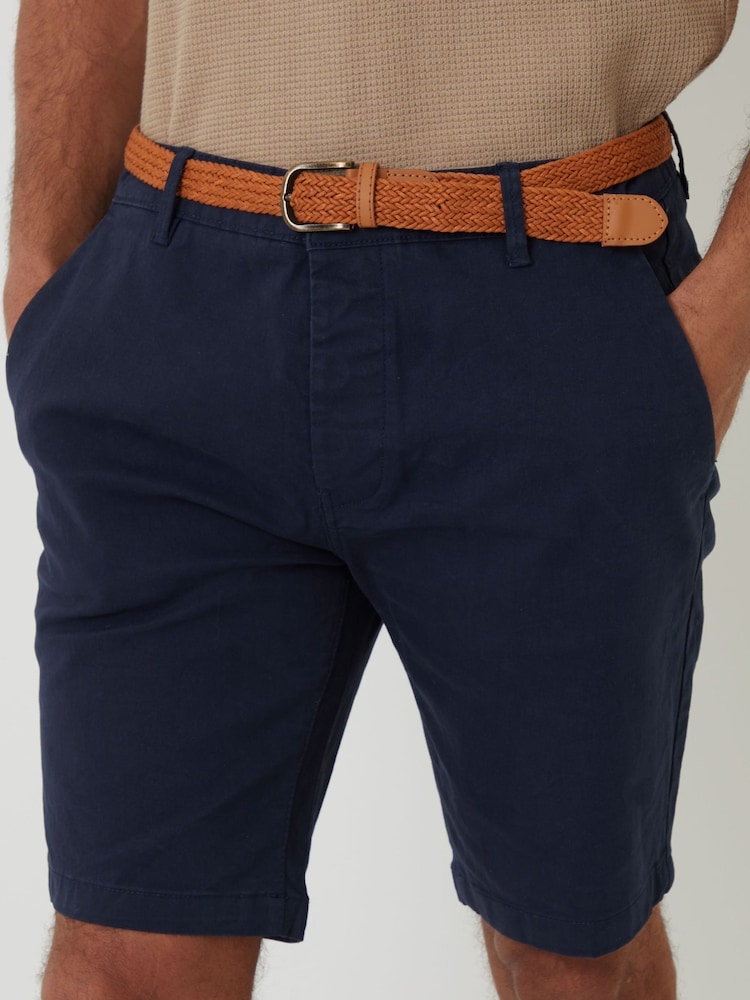 Threadbare Navy Belted Chino Shorts - Image 4 of 4