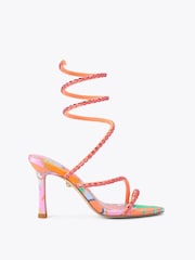 Kurt Geiger London Pink Spiral Asymmetric 90 Sandals - Image 2 of 5