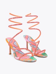Kurt Geiger London Pink Spiral Asymmetric 90 Sandals - Image 3 of 5