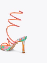 Kurt Geiger London Pink Spiral Asymmetric 90 Sandals - Image 4 of 5