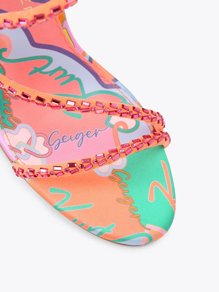 Kurt Geiger London Pink Spiral Asymmetric 90 Sandals - Image 5 of 5