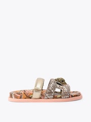 Kurt Geiger London Brown Eagle Cut Out Sandals - Image 1 of 4