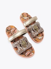 Kurt Geiger London Brown Eagle Cut Out Sandals - Image 2 of 4