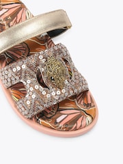 Kurt Geiger London Brown Eagle Cut Out Sandals - Image 4 of 4