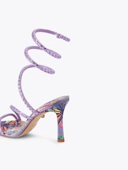 Kurt Geiger London Purple Spiral Asymmetric 90 Sandals - Image 3 of 4