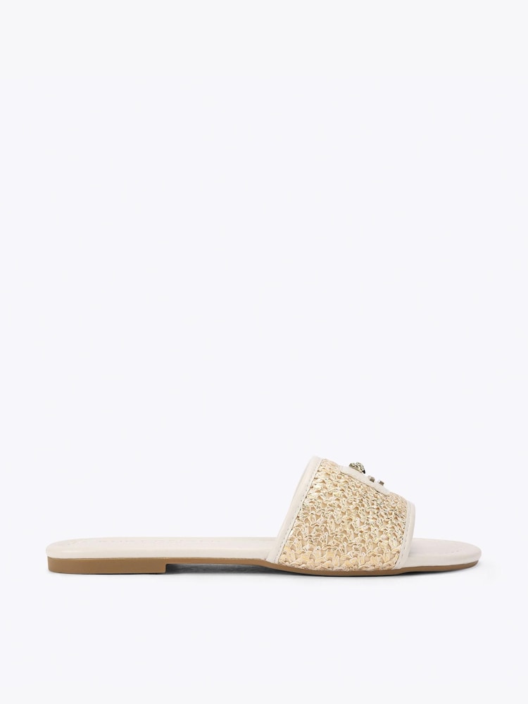 Kurt Geiger London Gold Chiswick Flat Sandals - Image 1 of 4