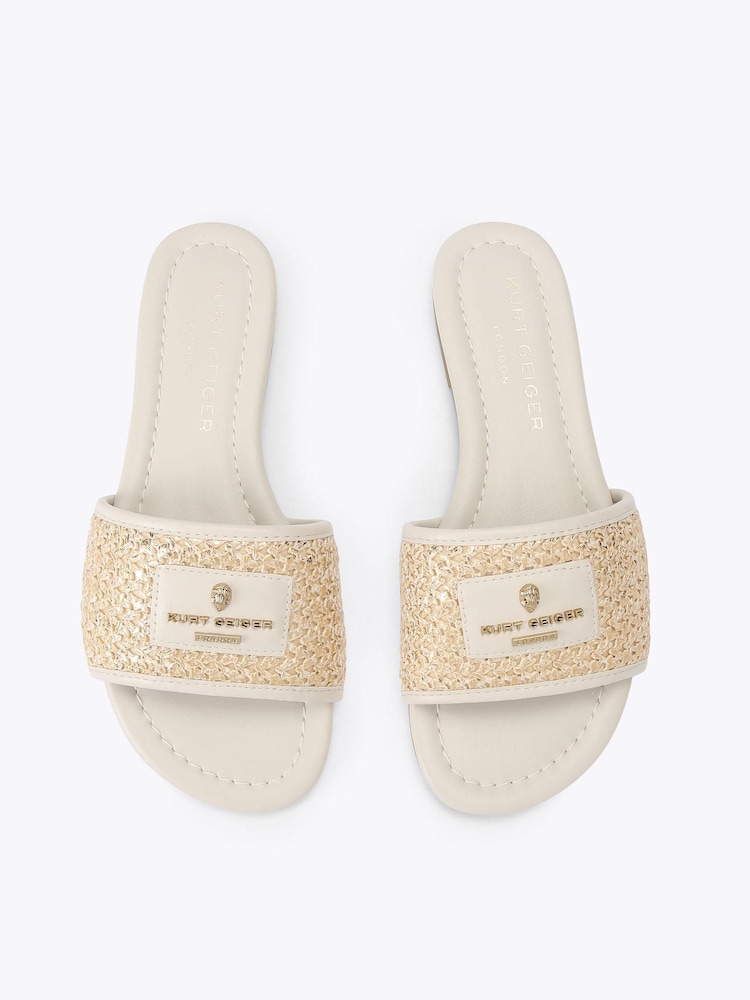 Kurt Geiger London Gold Chiswick Flat Sandals - Image 2 of 4
