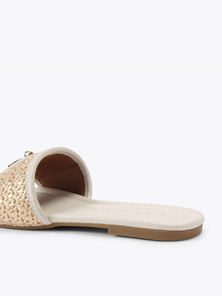 Kurt Geiger London Gold Chiswick Flat Sandals - Image 4 of 4