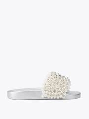 Kurt Geiger London Cream Meena Eagle Bead Sandals - Image 2 of 5