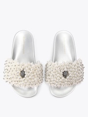 Kurt Geiger London Cream Meena Eagle Bead Sandals - Image 3 of 5