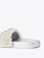 Kurt Geiger London Cream Meena Eagle Bead Sandals - Image 4 of 5