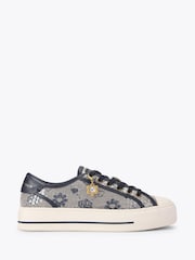 Kurt Geiger London Navy Lace Up Trainers - Image 1 of 4