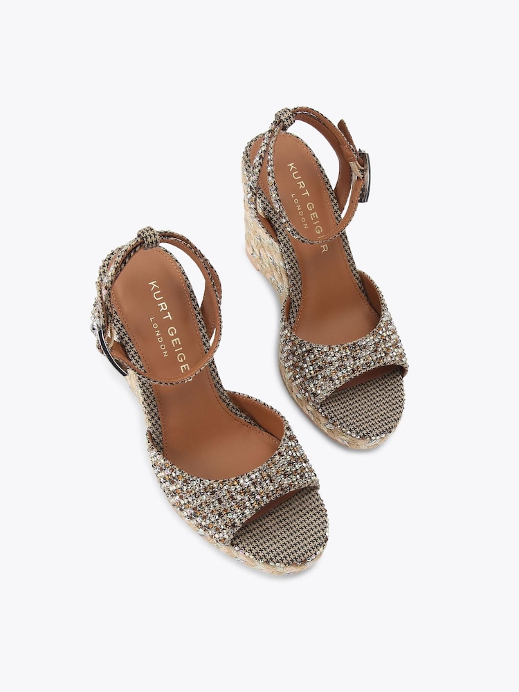 Kurt Geiger London Cream Espadrille Wedge Sandals - Image 2 of 4