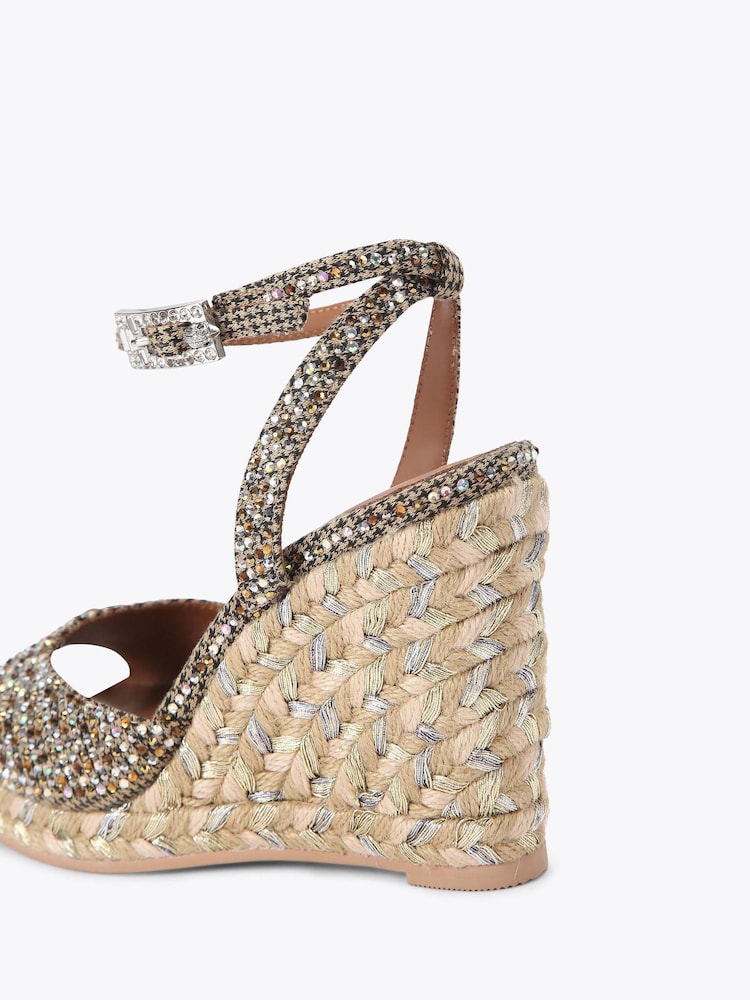 Kurt Geiger London Cream Espadrille Wedge Sandals - Image 4 of 4