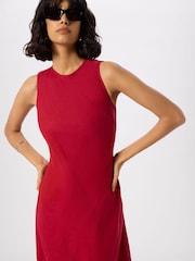 Whistles Red Bias Cut Linen Dress - Image 3 of 5