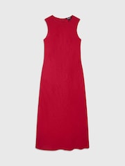Whistles Red Bias Cut Linen Dress - Image 5 of 5