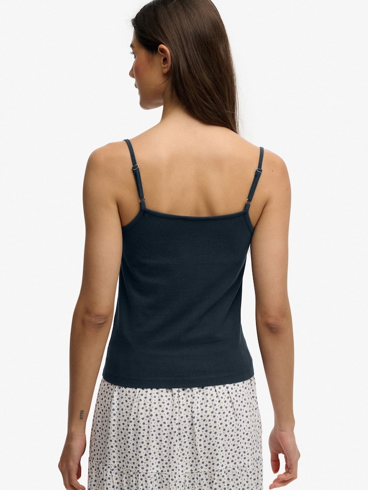 Superdry Blue Athletic Essentials Gathered Cami Top - Image 2 of 8
