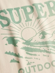 Superdry Cream Retro Outdoor Relaxed T-Shirt - Image 7 of 7