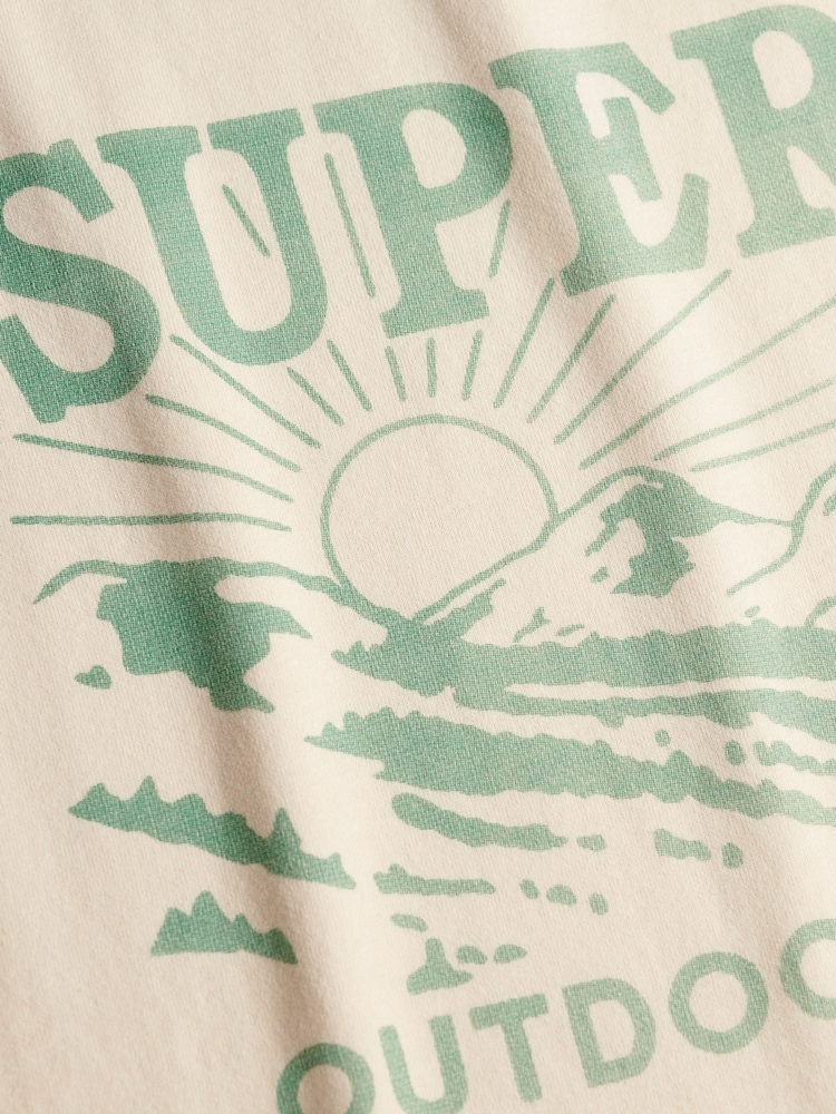 Superdry Cream Retro Outdoor Relaxed T-Shirt - Image 7 of 7