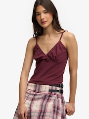 Superdry גופייה עם צווארון וי ועיטור, קולקציית Athletic Essentials - תמונה 4 מתוך 5