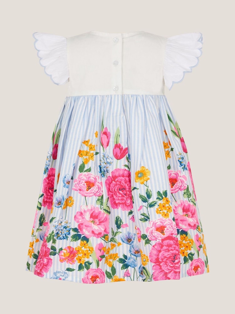 Monsoon Blue Baby Floral Print Cotton Dress - Image 2 of 3