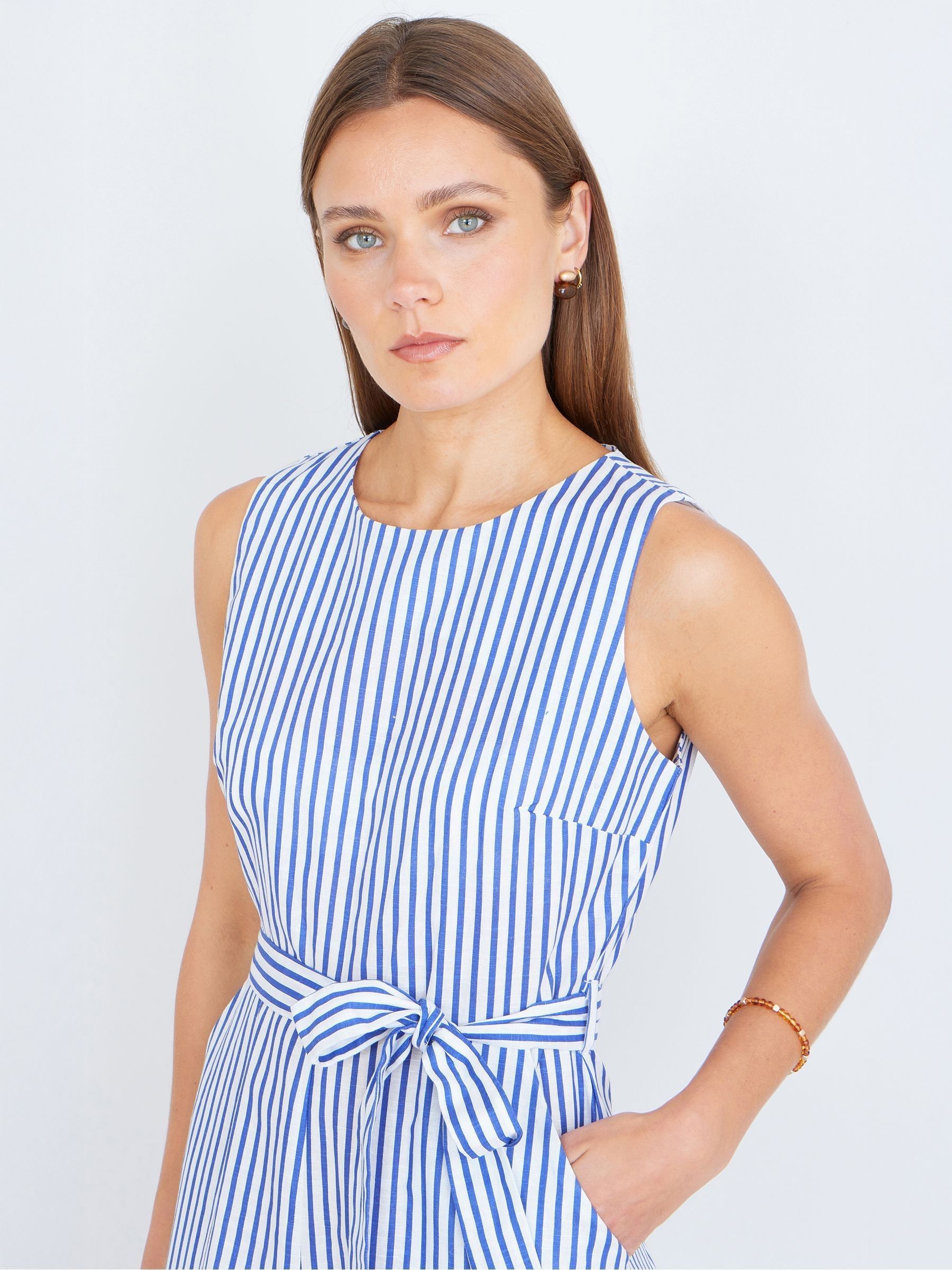 Buy Yumi Blue Cotton Stripe Culotte Jumpsuit from Next USA
