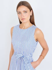 Yumi Blue Cotton Stripe Culotte Jumpsuit - Image 3 of 4
