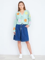 Yumi Denim Wide Leg Shorts - صورة 1 من 4