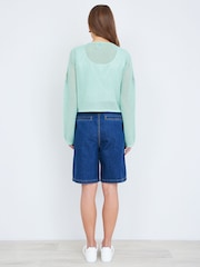 Yumi Denim Wide Leg Shorts - صورة 4 من 4