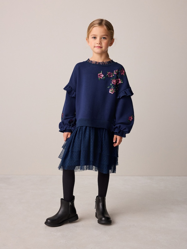 Laura Ashley 花卉装饰毛衣连衣裙 - 图片1 / 9