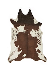 Think Rugs Brown Faux Fur Cow Animal Rug - Image 3 of 6