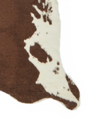 Think Rugs Brown Faux Fur Cow Animal Rug - Image 4 of 6