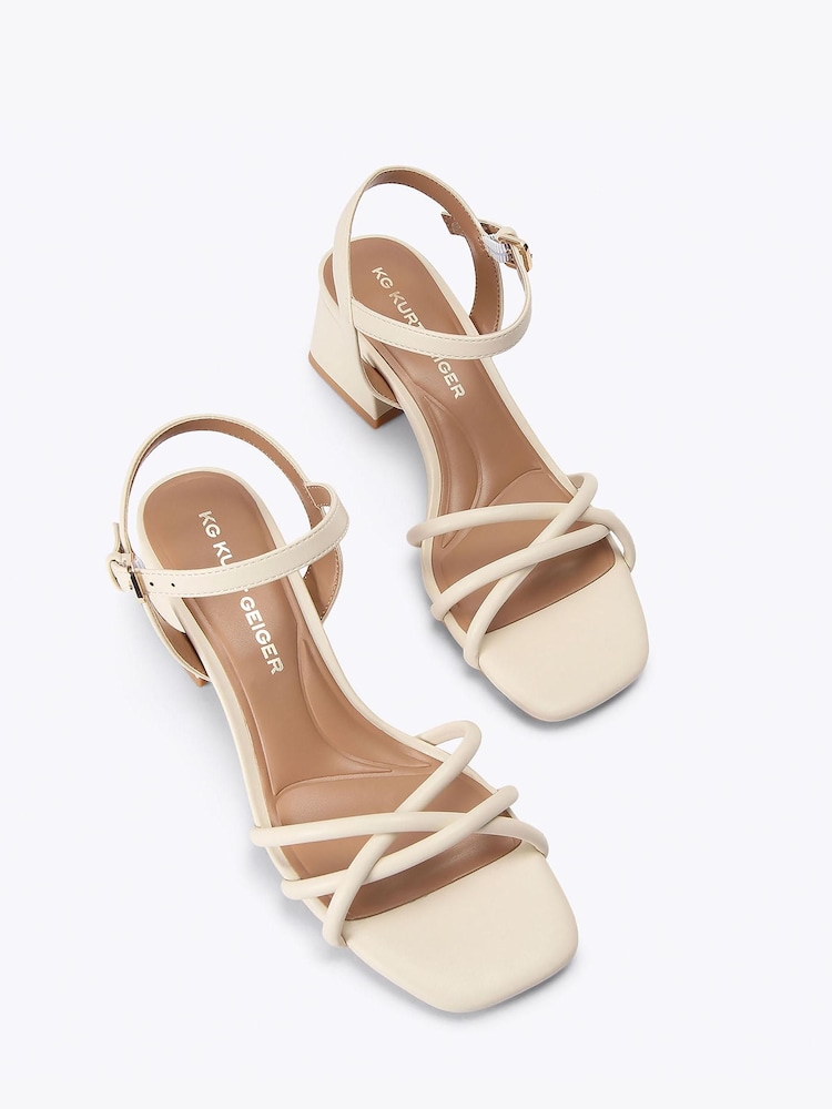 KG Kurt Geiger White Sable Sandals - Image 2 of 4