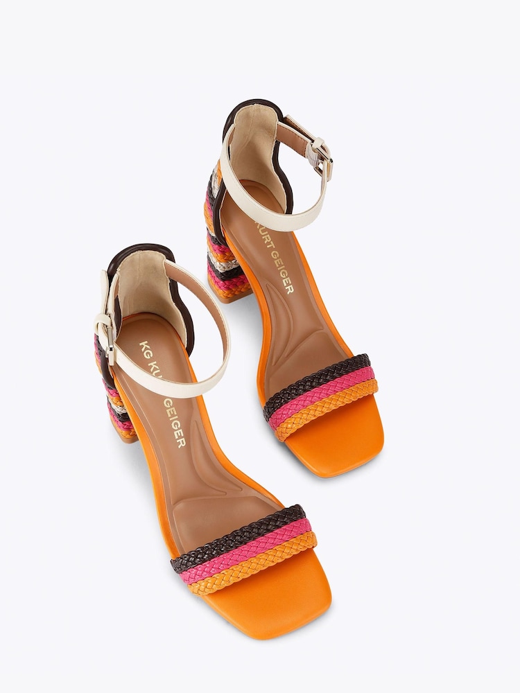 KG Kurt Geiger Orange Sunnie Sandals - Image 2 of 4