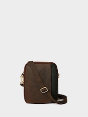 Osprey London Brown The Jenson Small Leather Messenger Bag - Image 1 of 5