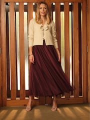 Wein - FatFace Tulle Prom Skirt - Bild 1 von 7