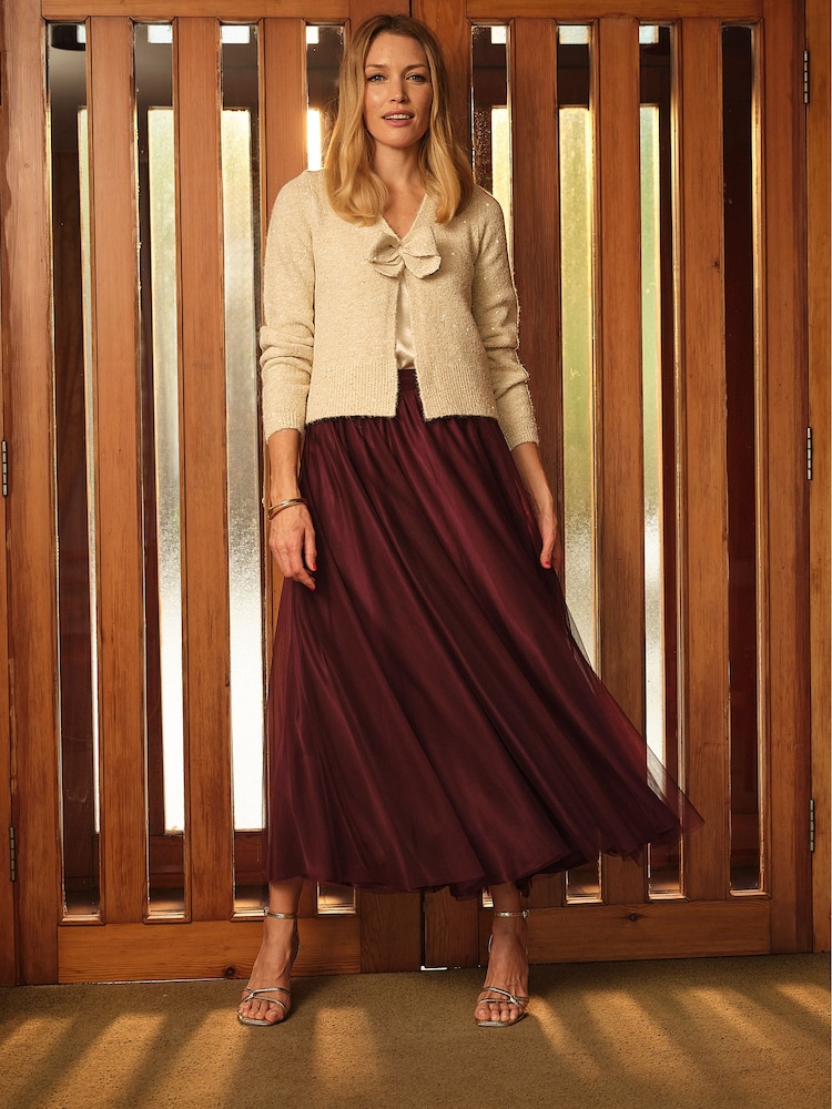 Wein - FatFace Tulle Prom Skirt - Bild 1 von 7