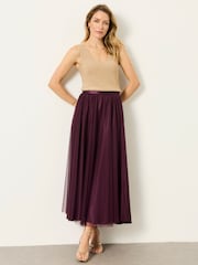 Wein - FatFace Tulle Prom Skirt - Bild 4 von 7