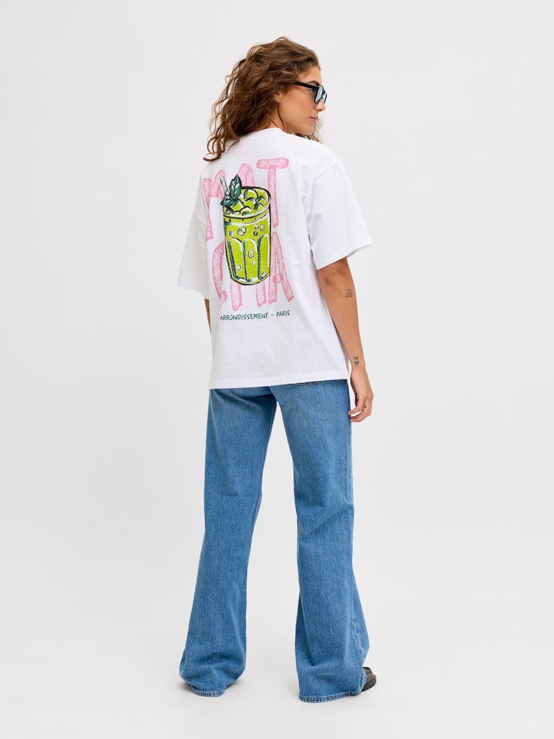 Buy JJXX White Oversized Matcha Latte Print T-Shirt from Next USA