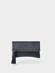 Osprey London Blue Bexley Grainy Hide Leather Clutch Bag - Image 1 of 6