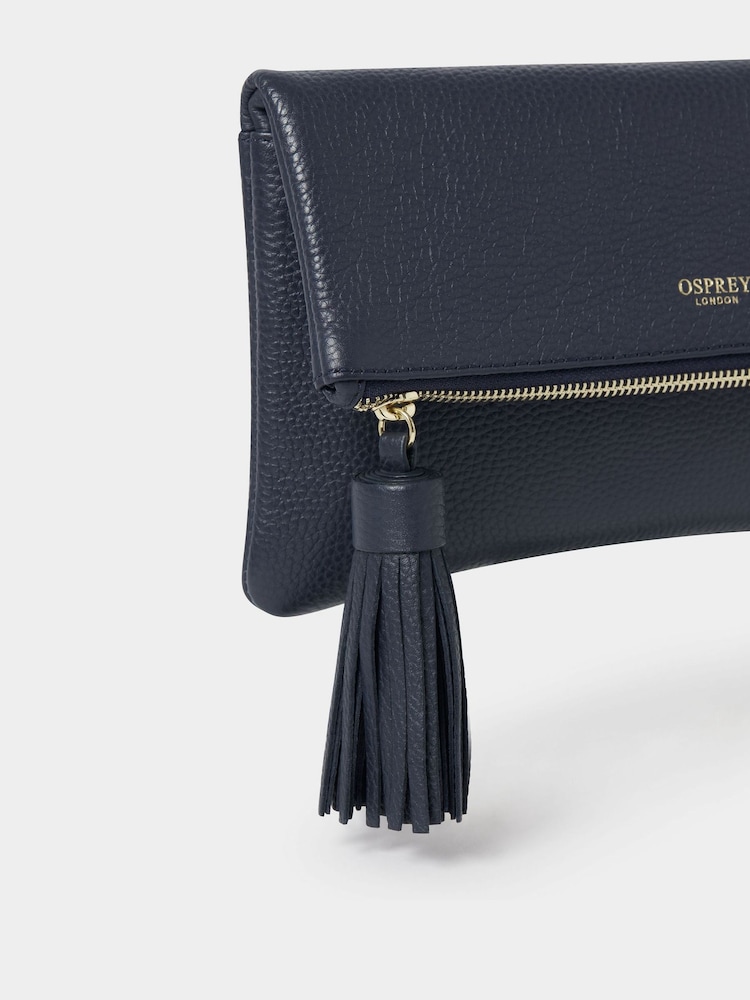 Osprey London Blue Bexley Grainy Hide Leather Clutch Bag - Image 6 of 6
