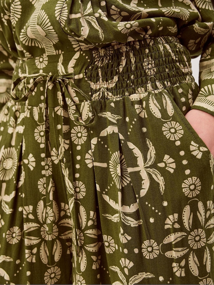 Monsoon Green Thalia Floral Print Wide Leg Trousers - Image 5 of 5 Monsoon Green Thalia Floral Print Wide Leg Trousers - Image 5 of 5