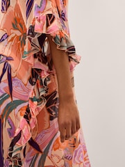 Monsoon Natural Carmen Frill Floral Maxi Kaftan - Image 3 of 3