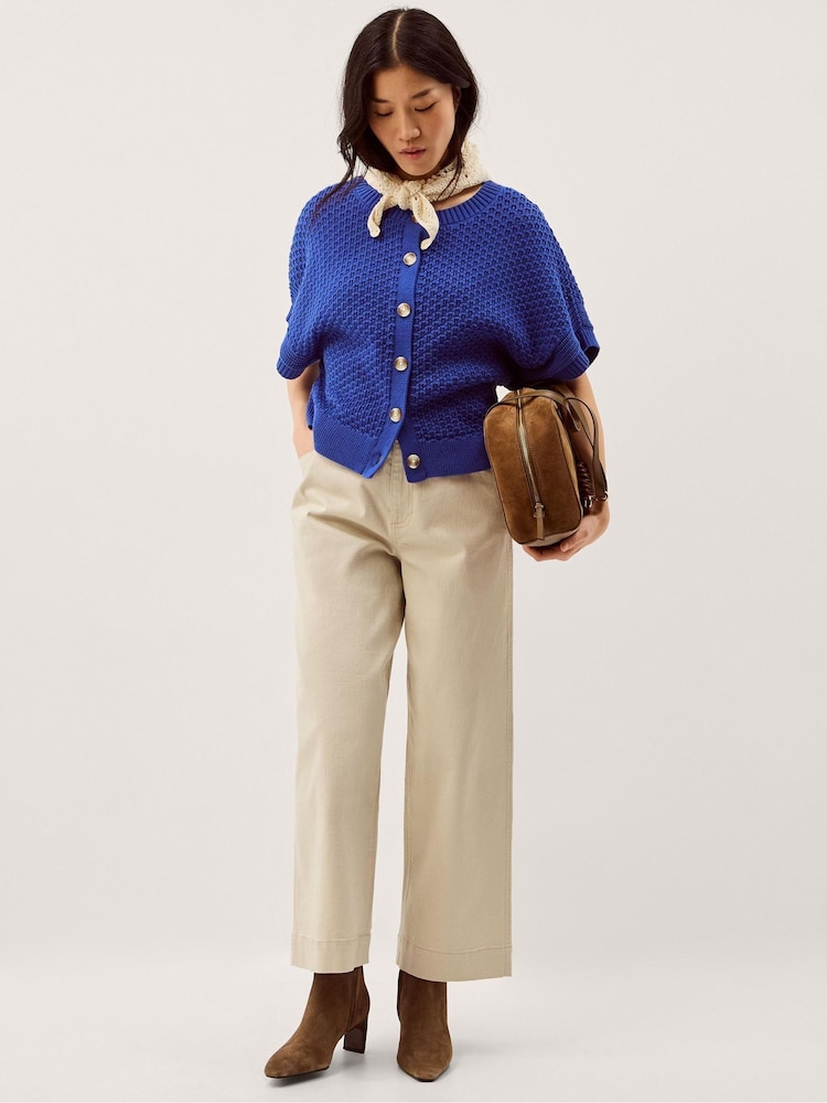 Monsoon Blue Sienna Short Sleeve Knit Cardigan - Image 2 of 5