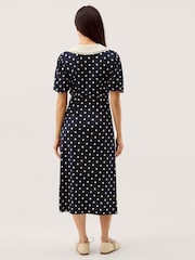 Monsoon Stella Polka Dot Jersey Midi Dress - Image 4 of 5