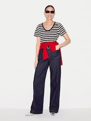 Jigsaw Blue Cotton Slub Stripe Baby T-Shirt - Image 3 of 5