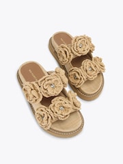 KG Kurt Geiger Cream Sonnet Footbed Sandals - Image 2 of 4